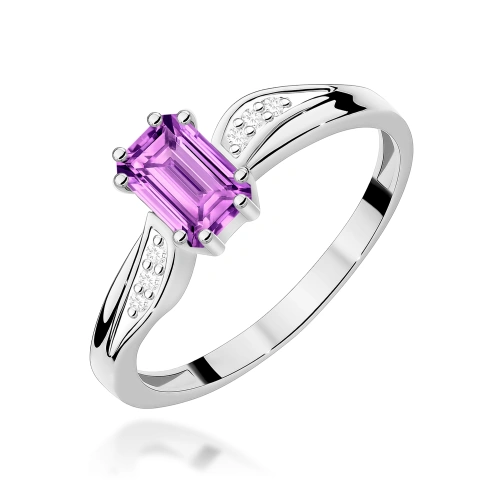 Prsteň W0094 Ametyst 0,50ct bielé zlato