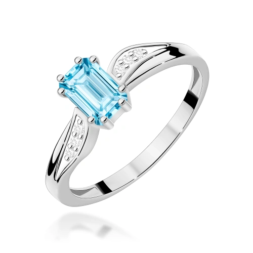 Prsteň W0094 Topás 0,65ct Bielé zlato 375