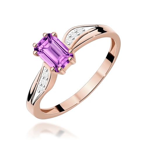 Prsteň W0094 Ametyst 0,50ct ružové zlato