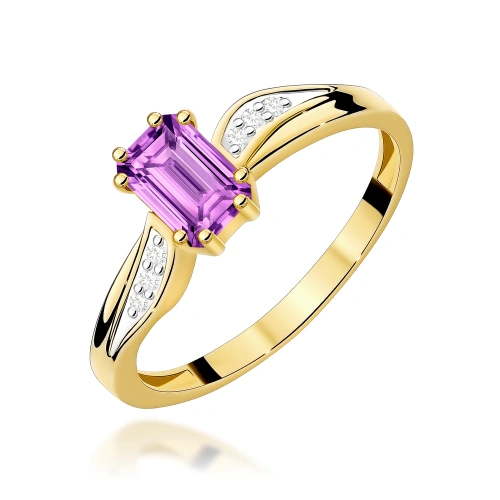 Prsteň W0094 Ametyst 0,50ct Žlté zlato