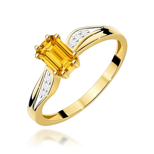 Prsteň W0094 Citrín 0,60ct Žlté zlato 375