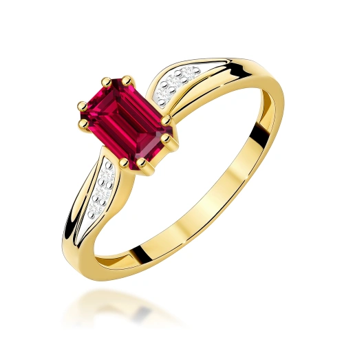 Prsteň W0094 Rubín 0,80ct Žlté zlato