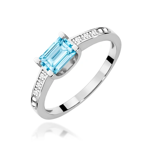 Prsteň W0105 Topás 0,65ct bielé zlato