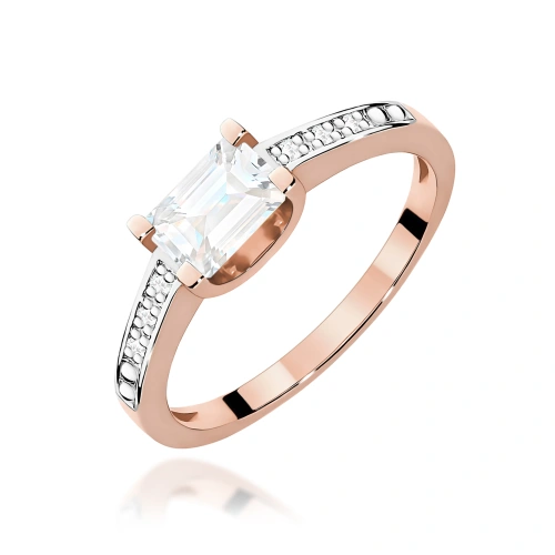 Prsteň W0105 Laboratórny diamant 0,60ct Ružové zlato