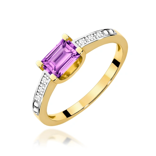 Prsteň W0105 Ametyst 0,60ct Žlté zlato