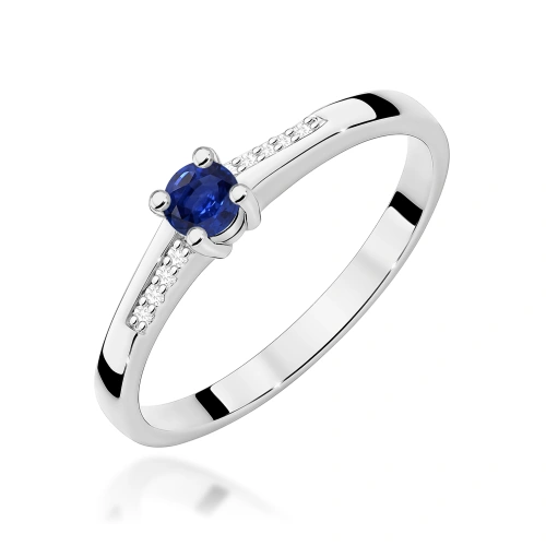 Žiedas W0258 Safyras 0,15ct Baltas auksas