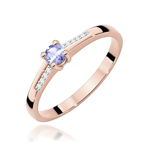 Žiedas W0258 Turmalinas 0,15ct Rožinis auksas