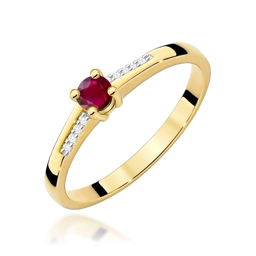Žiedas W0258 Rubinas 0,15ct Geltonas auksas