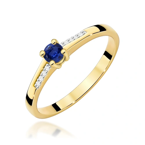 Žiedas W0258 safyras 0,15ct Geltonas auksas 375