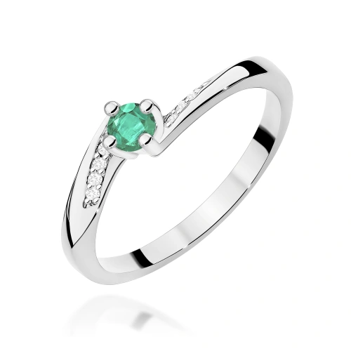 Ring W0262 Smaragd 0,15ct Weißgold 375