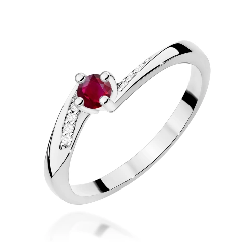 Ring W0262 Rubin 0,15ct Weißgold 375