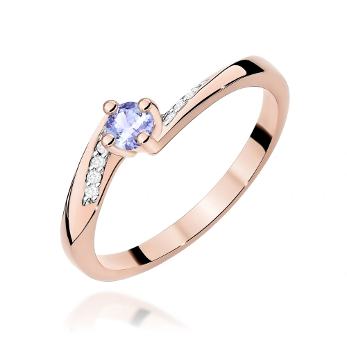 Žiedas W0262 Turmalinas 0,15ct Rožinis auksas