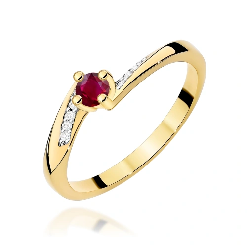 Ring W0262 Rubin 0,15ct Gelbgold 375
