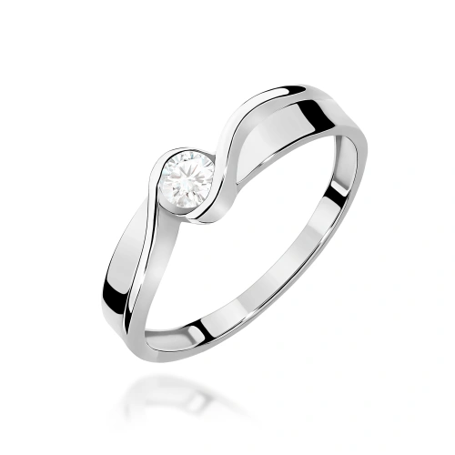 Prsteň W0278 Diamant 0,15ct Bielé zlato 375