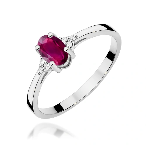 Prsteň W0301 Rhodolit 0,50ct Bielé zlato 375