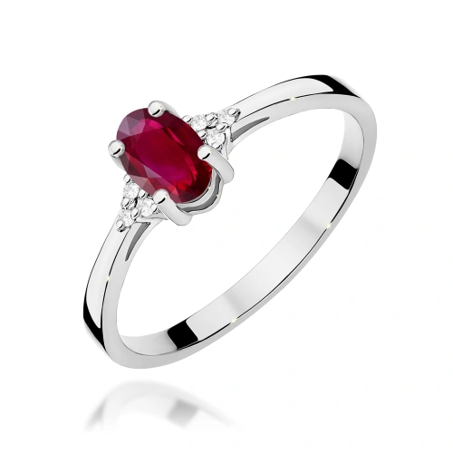 Pierścionek W0301 Rubin 0,60ct białe złoto