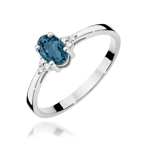 Ring W0301 Topas London Blue 0,50ct Weißgold 375