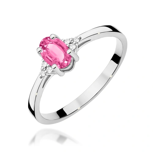 Pierścionek W0301 Różowy topaz 0,50ct białe złoto