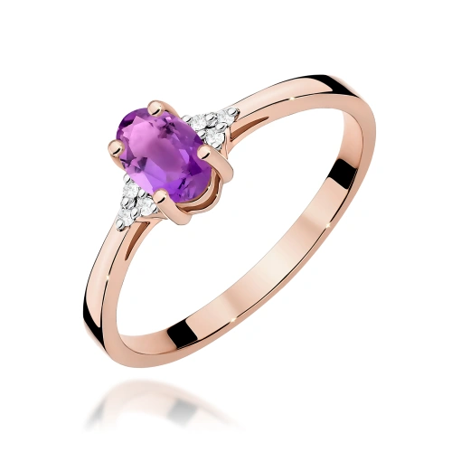 Gyűrű W0301 Ametiszt 0,40ct Rózsaaranyl