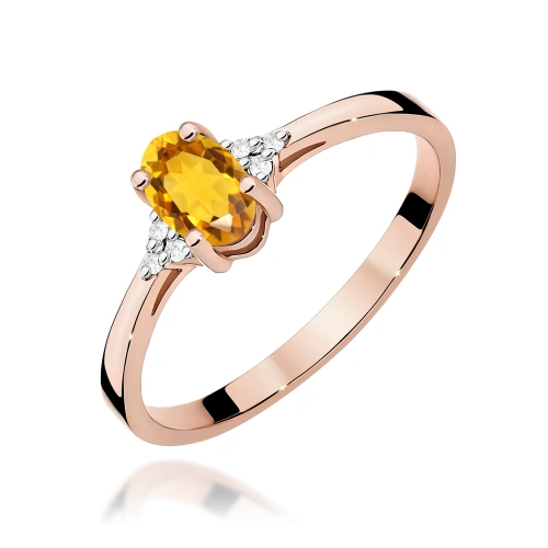 Gyűrű W0301 Citrin 0,60ct Rózsaaranyl