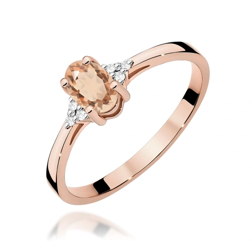 Pierścionek W0301 Morganit 0,40ct różowe złoto