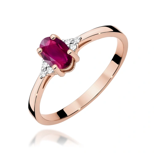 Pierścionek W0301 Rodolit 0,50ct różowe złoto