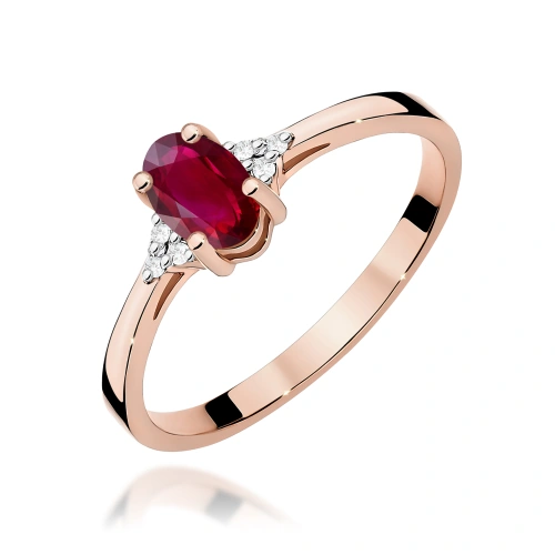 Pierścionek W0301 Rubin 0,60ct różowe złoto