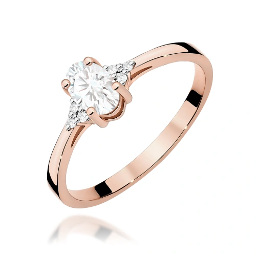Pierścionek W0301 Biały szafir 0,50ct różowe złoto
