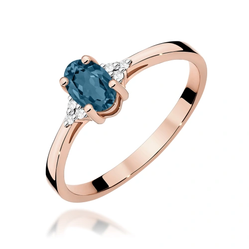 Pierścionek W0301 Topaz London Blue 0,50ct różowe złoto