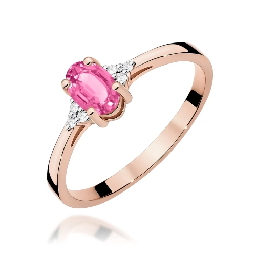 Pierścionek W0301 Różowy topaz 0,50ct różowe złoto