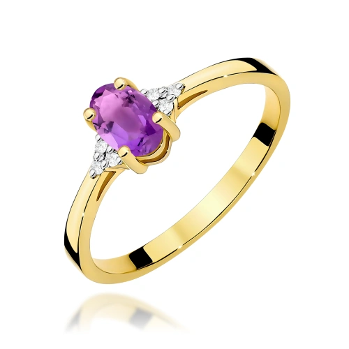Prsteň W0301 Ametyst 0,40ct Žlté zlato 375