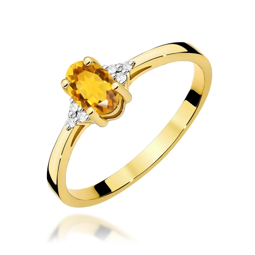 Žiedas W0301 Citrinas 0,60ct Geltonas auksas