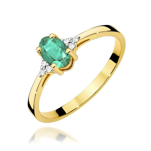 Pierścionek W0301 Szmaragd 0,40ct żółte złoto