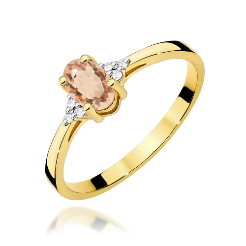 Pierścionek W0301 Morganit 0,40ct żółte złoto