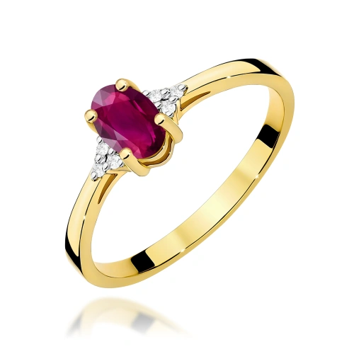 Prsteň W0301 Rhodolit 0,50ct Žlté zlato 375