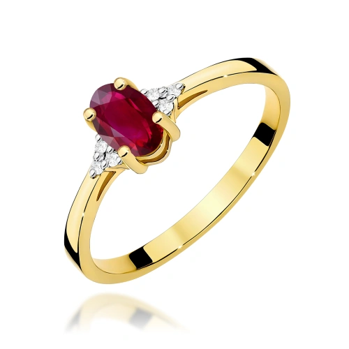 Pierścionek W0301 Rubin 0,60ct żółte złoto