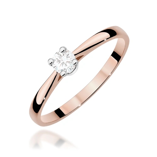 Pierścionek W0335 Diament 0,15ct różowe złoto