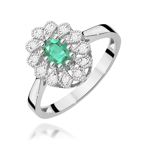 Žiedas W0354 Smaragdas 0,40ct Baltas auksas 375