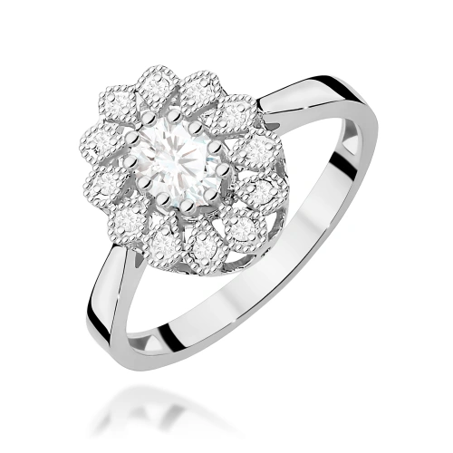 Pierścionek W0354 Diament Laboratoryjny 0,40ct białe złoto