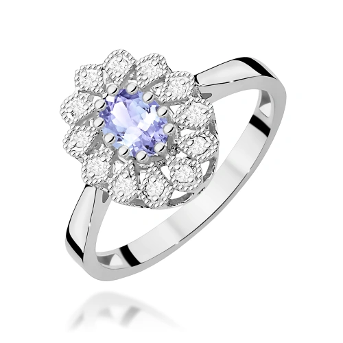 Pierścionek W0354 Tanzanit 0,40ct białe złoto
