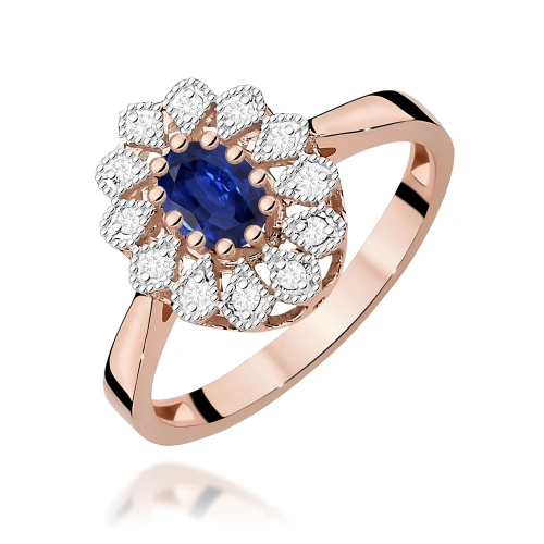 Pierścionek W0354 Szafir 0,70ct różowe złoto