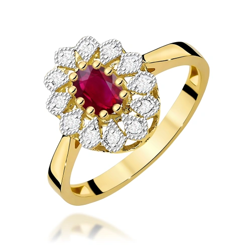 Pierścionek W0354 Rubin 0,60ct żółte złoto