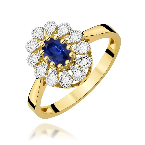 Žiedas W0354 safyras 0,70ct Geltonas auksas 375