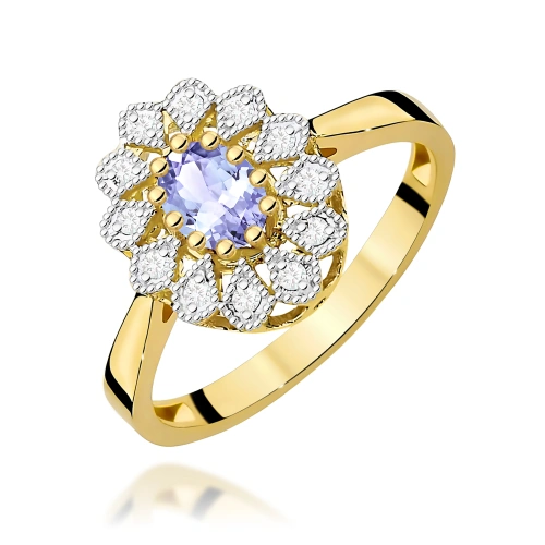 Pierścionek W0354 Tanzanit 0,40ct żółte złoto