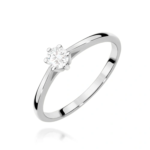Pierścionek W0365 Diament 0,15ct białe złoto 375