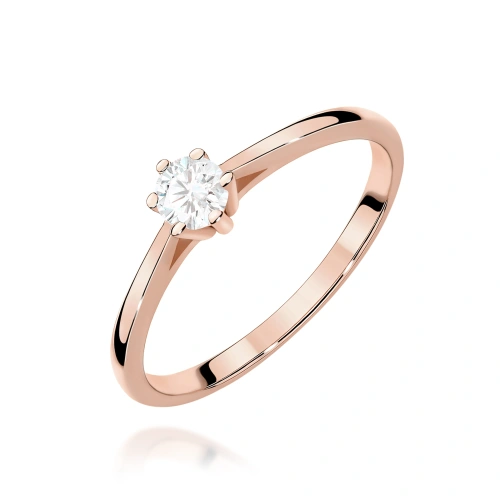 Pierścionek W0365 Diament 0,15ct różowe złoto
