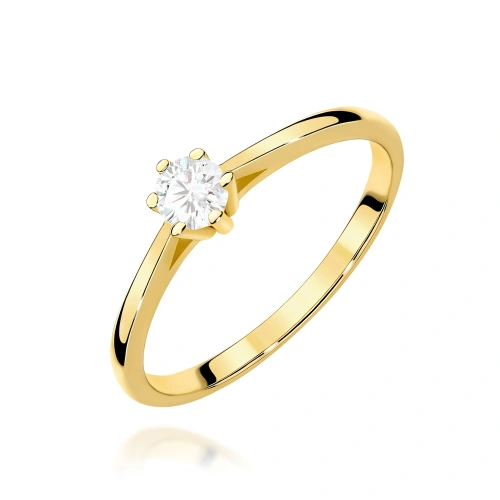 Pierścionek W0365 Diament 0,15ct żółte złoto