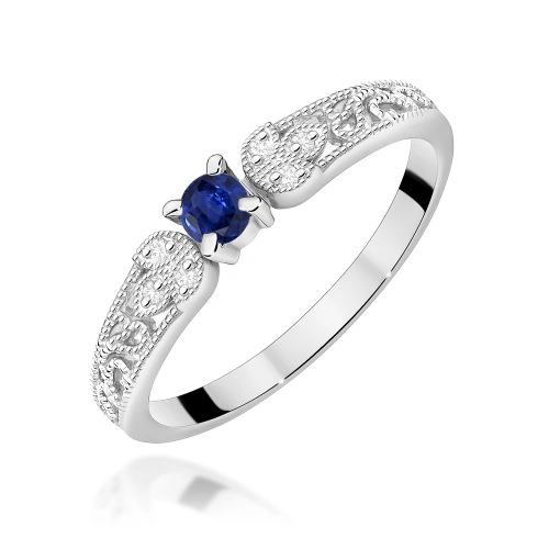 Ring W0411 Saphir 0,15ct Weißgold