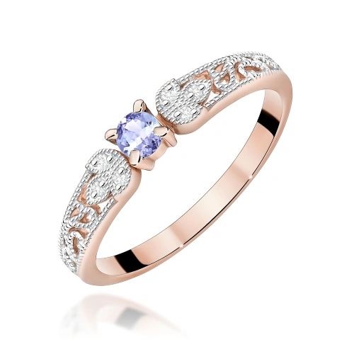 Pierścionek W0411 Tanzanit 0,15ct różowe złoto