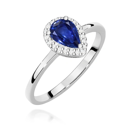 Pierścionek W0455 Szafir 0,60ct białe złoto 375